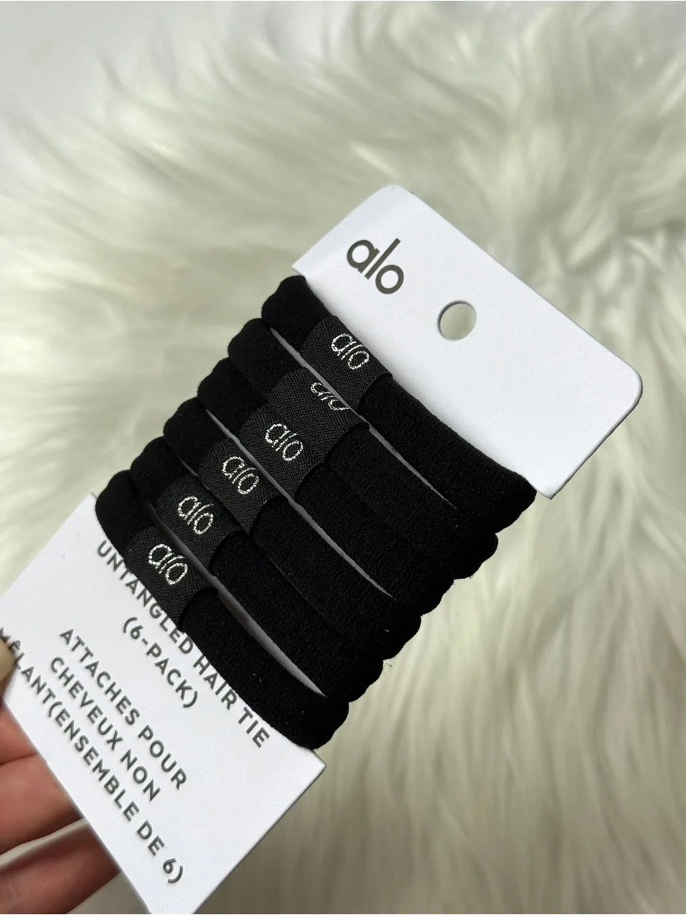 Alo Yoga Black Untangled Hair Tie Set (6-Pack) New